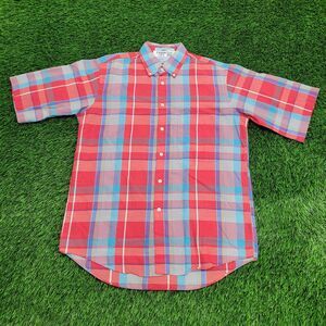 Vintage 80s LEVIS Button Shirt Medium 21x29 Red Colorgraphs